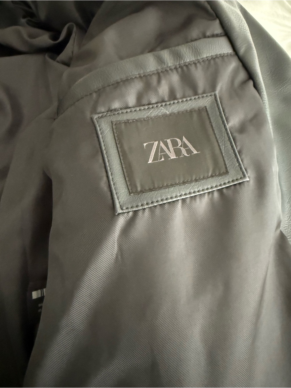 Zara Men's Black Faux Leather Moto Jacket - Picture 4 of 5